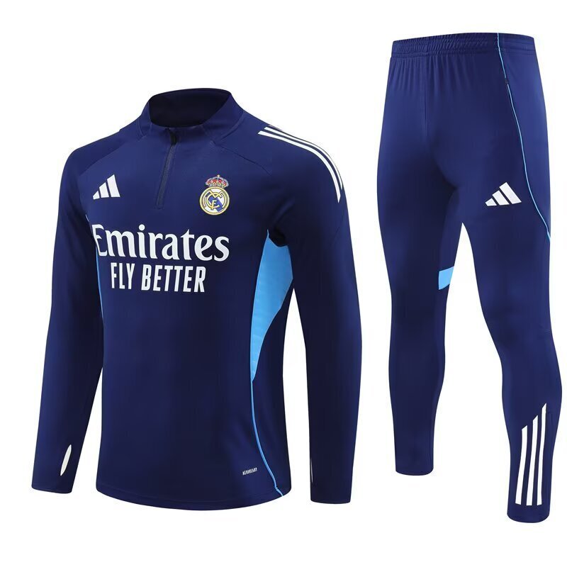 AAA Quality Real Madrid 25/26 Tracksuit - White/Dark Blue
